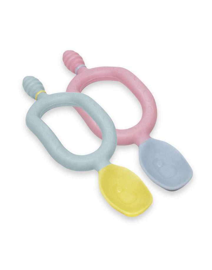 Bibado Dippit Multi-Stage Baby Weaning Spoon and Dipper - 2 Pack - Pink & Grey