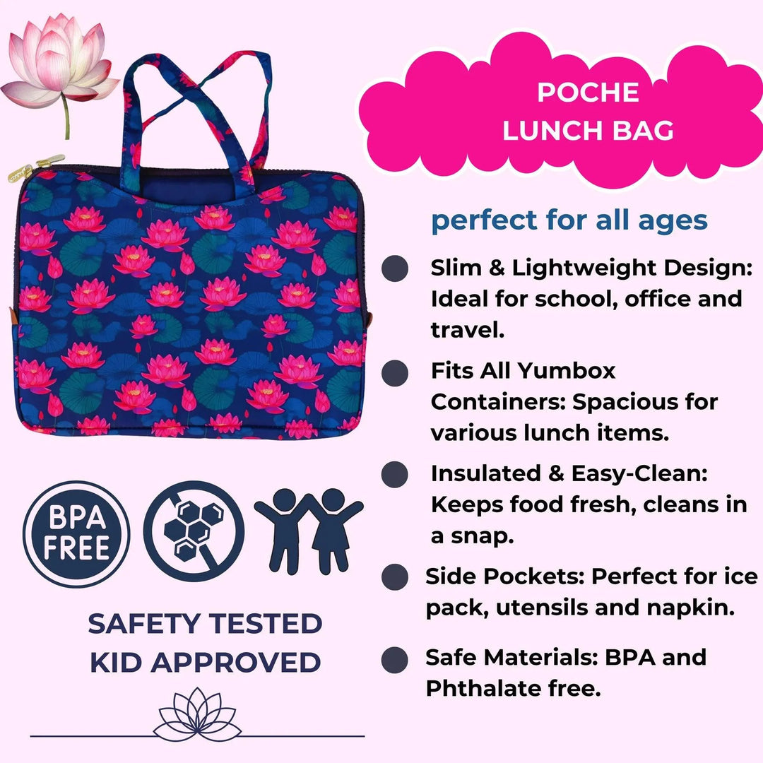 Yumbox Poche - Insulated Lunch Bag with Handles - Lotus Flowers