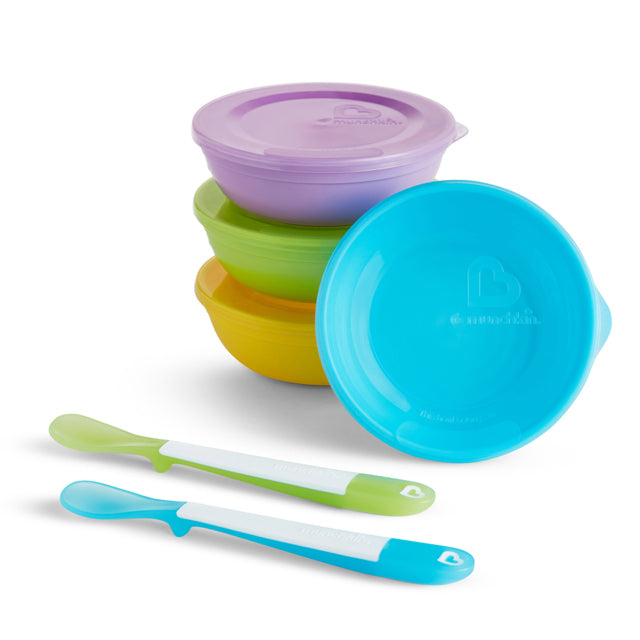 Munchkin Love-a-Bowls Toddler & Baby Bowls (4 bowls & lids, 2 spoons)