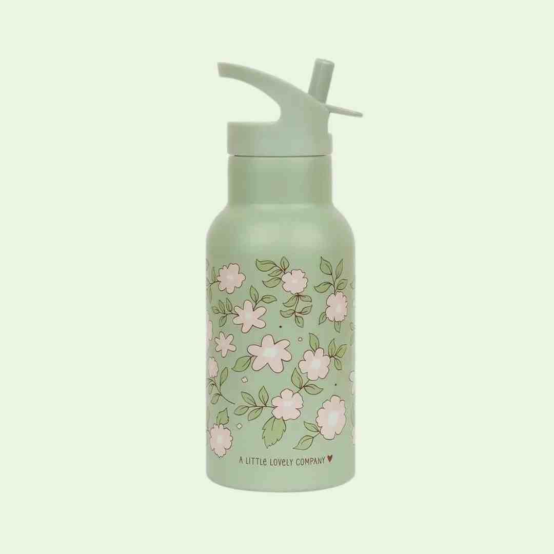 A Little Lovely Company - Drink Bottle in 'Blossoms Sage' - 350ml - ScandiBugs