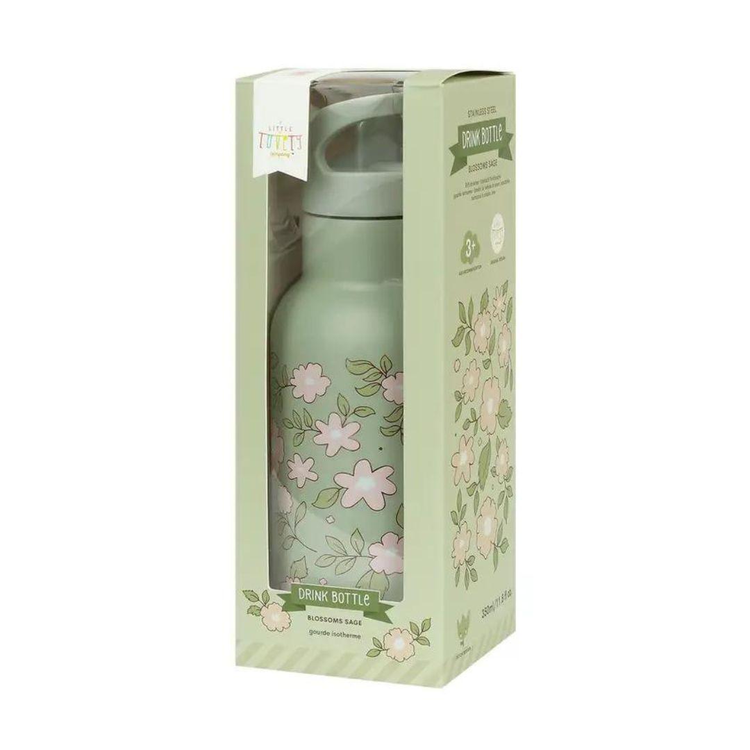 A Little Lovely Company - Drink Bottle in 'Blossoms Sage' - 350ml - ScandiBugs