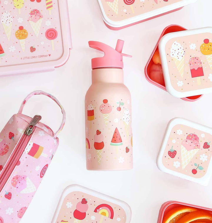 A Lovely Little Company - Kids Stainless Steel Drink / Water Bottle: Ice Cream - ScandiBugs