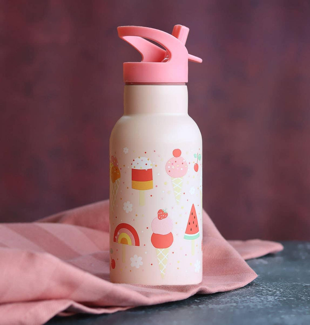 A Lovely Little Company - Kids Stainless Steel Drink / Water Bottle: Ice Cream - ScandiBugs